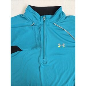 Under Armour Men's XL Regular Teal 1/4 Zip with Mesh Panels Long Sleeve Pullover